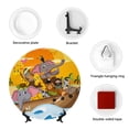 thumbnail image 4 of Yiaed Animals on Noah's Ark1 Print Bone China Decorative Plate Ceramic Dinner Plates Art Crafts with Display Stand-8in, 4 of 6
