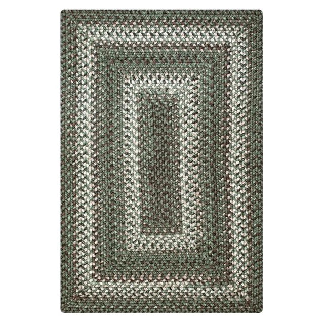 Homespice Decor 310873 27 x 45 in. Rectangular Cedar Ridge Ultra Durable Braided Rug, Green