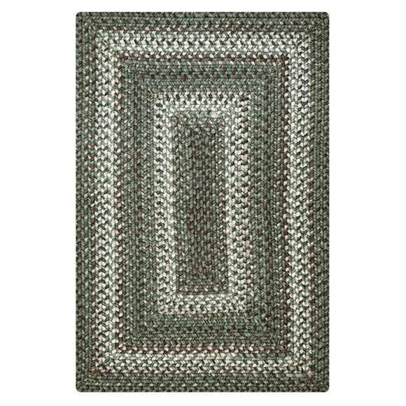 Homespice Decor 310873 27 x 45 in. Rectangular Cedar Ridge Ultra Durable Braided Rug, Green
