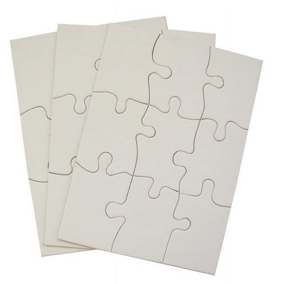 4 x 5.5 in. Blank Puzzle, White - 9 Piece - 12 Per Pack