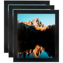 ArtToFrames 5" x 5" Black Picture Frame, 5x5 inch Black MDF Poster Frame (WOM-3926), 3 Pack