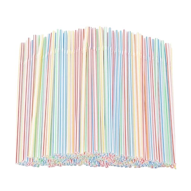 200PC Disposable Colored Elbow Material Straws Juice Drink Milk Tea