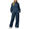 thumbnail image 3 of Women Leopard Print 2‑Piece Outfit Pullover Hooded Sweatshirt Wide Leg Pants Matching Loungewear Pant Set Casual Tracksuit S‑XXXL, 3 of 5