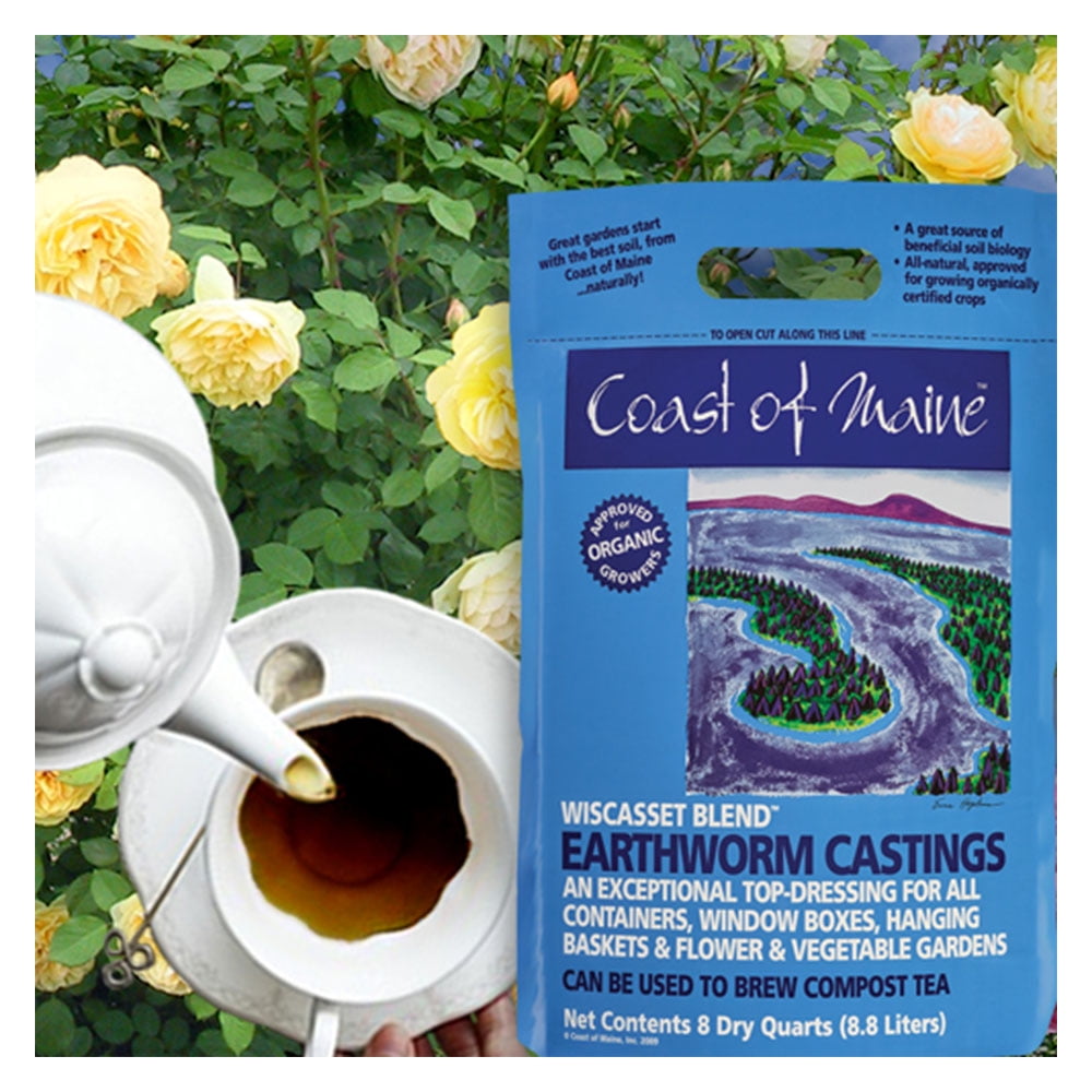 Coast of Maine Wiscasset Blend Earthworm Potting Soil, 8 Quart Bag (2 Pack)