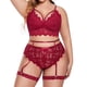 thumbnail image 1 of Conjuntos de lencería de talla grande para mujer, sujetadores y bragas de tirantes con adorno Floral de encaje Sexy, ropa interior fina de verano Fridja  nalpqowj38591, 1 of 4