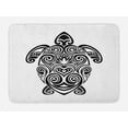 thumbnail image 1 of Black and White Bath Mat, Monochrome Turtle with Blooming Lotus and Swirls Maori Culture Motifs, Plush Bathroom Decor Mat with Non Slip Backing, 29.5" X 17.5", Black and White, by Ambesonne, 1 of 2