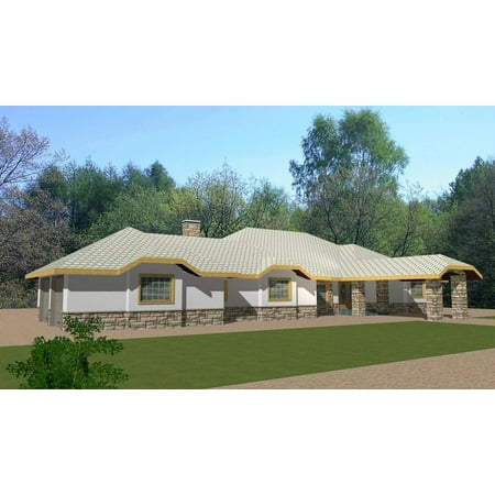 001-2051: Traditional ICF 2 Bed, 3 Bath Luxury Home Plan, 3235 Sq Ft: Full Blueprints with License to Build by Home Plan Marketplace - Lesuto