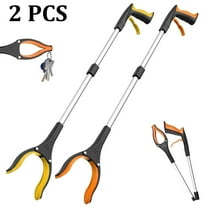 2 Pcs 32" Trash Grabber Reacher Tool, Reach Grabbers for Seniors Heavy Duty, Elderly Assistance Products with Magnet Leaf Picker Upper,Pick up Sticks Hand Tools Gripper Pickup Mobility Aids (Yellow a