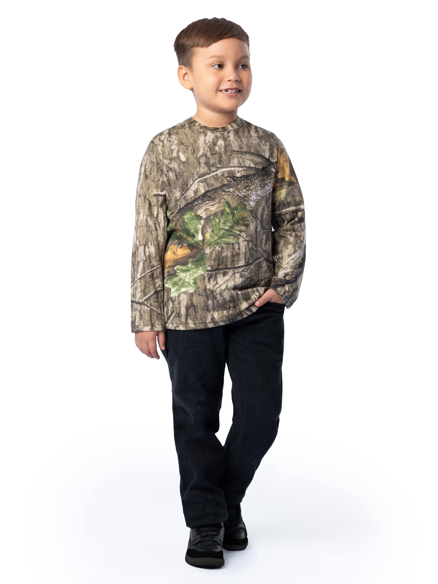 Mossy Oak Youth Hunting Camo Long Sleeve T-Shirt, Size XS-XL
