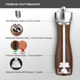 thumbnail image 2 of 8in Salt and Pepper Grinder Set - Wooden Salt and Pepper Mill Shaker Easy Adjustable Ceramic, 2 of 5