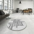 thumbnail image 3 of Ahgly Company Indoor Round Patterned Platinum Gray Area Rugs, 6' Round, 3 of 6