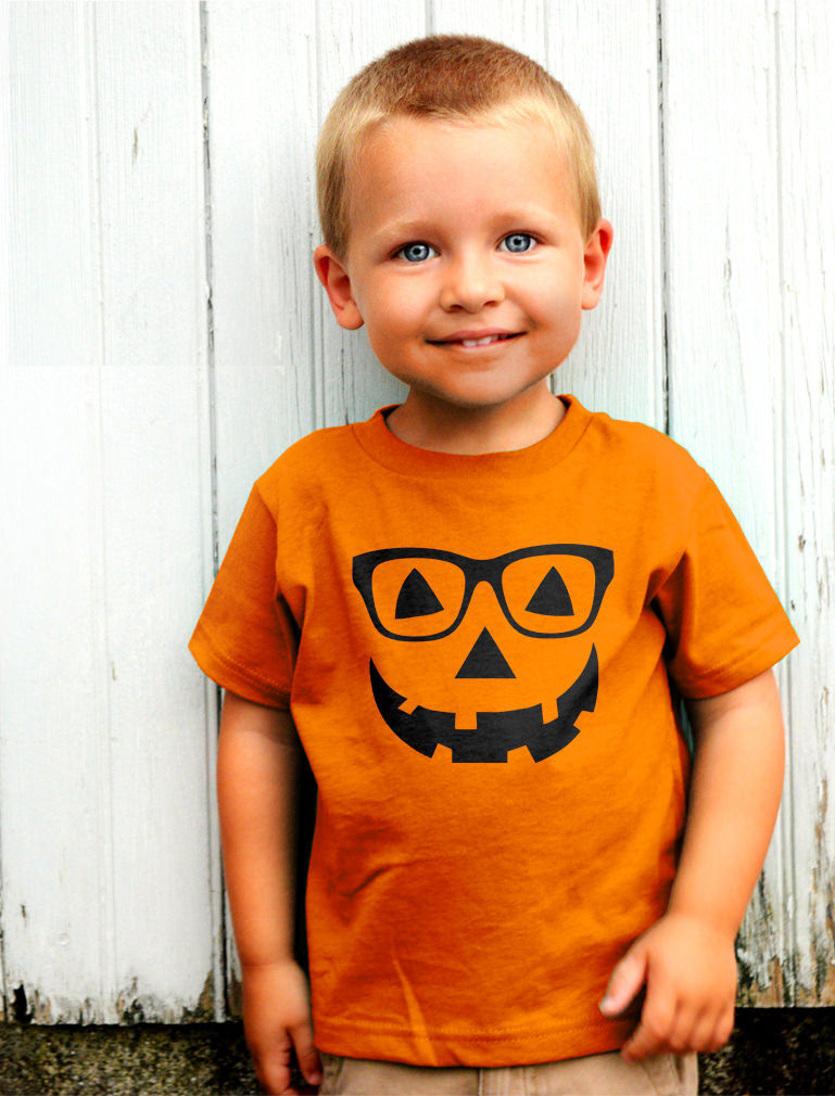 Jack O' Lantern Geeky Pumpkin Face Shirt Halloween Dinosaur Toddler Kids Tshirt - image 3 of 7