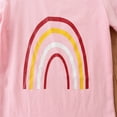 thumbnail image 4 of Cotton Kids Baby Girl Clothes Set Rainbow Print Short Sleeve T Shirt Long Flare Pants Summer Outfits 2pcs, Size 1 Years-6 Years, 4 of 7