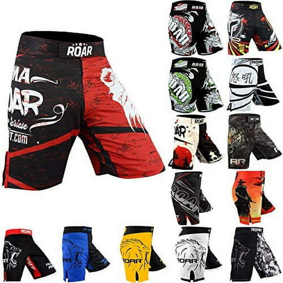 ROAR MMA Fight Shorts UFc grappling Muay Thai BJJ Training Jiu Jitsu No gi Wear (X-Large, Lion)
