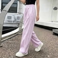 thumbnail image 6 of BRGZLK Girls Wide Leg Pants Summer Lightweight Solid Color Flowy Palazzo Pants Loose Fit Straight-Leg Pants for Girls Daily Wear 2026 Purple 12-13 Years, 6 of 6