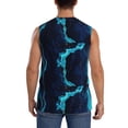 thumbnail image 4 of Fotbe Men's Blue Marble And Gold Print Men's Sleeveless Muscle Tank Tops Casual T-Shirts for Gym Workout Beach-3X-Large, 4 of 8
