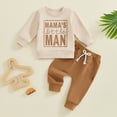 thumbnail image 2 of Towmus Toddler Baby Boy Fall Winter Clothes Letter Graphic Long Sleeve Sweatshirt Pullover Tops + Joggers Pants Outfit Set, 2 of 8