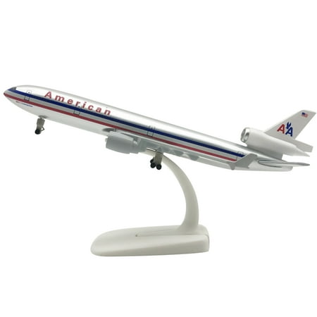 JIAHAOO American MD-11 Airplane Model Collectible Diecast 20cm 1:400 Scale with Landing Gears Stand Display