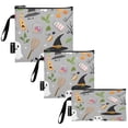 thumbnail image 2 of 3 Size Reusable Food Storage Bags Set Airtight Zipper Closure Lunch Snacks Travel Organizer Cartoon Halloween Elements, 2 of 8