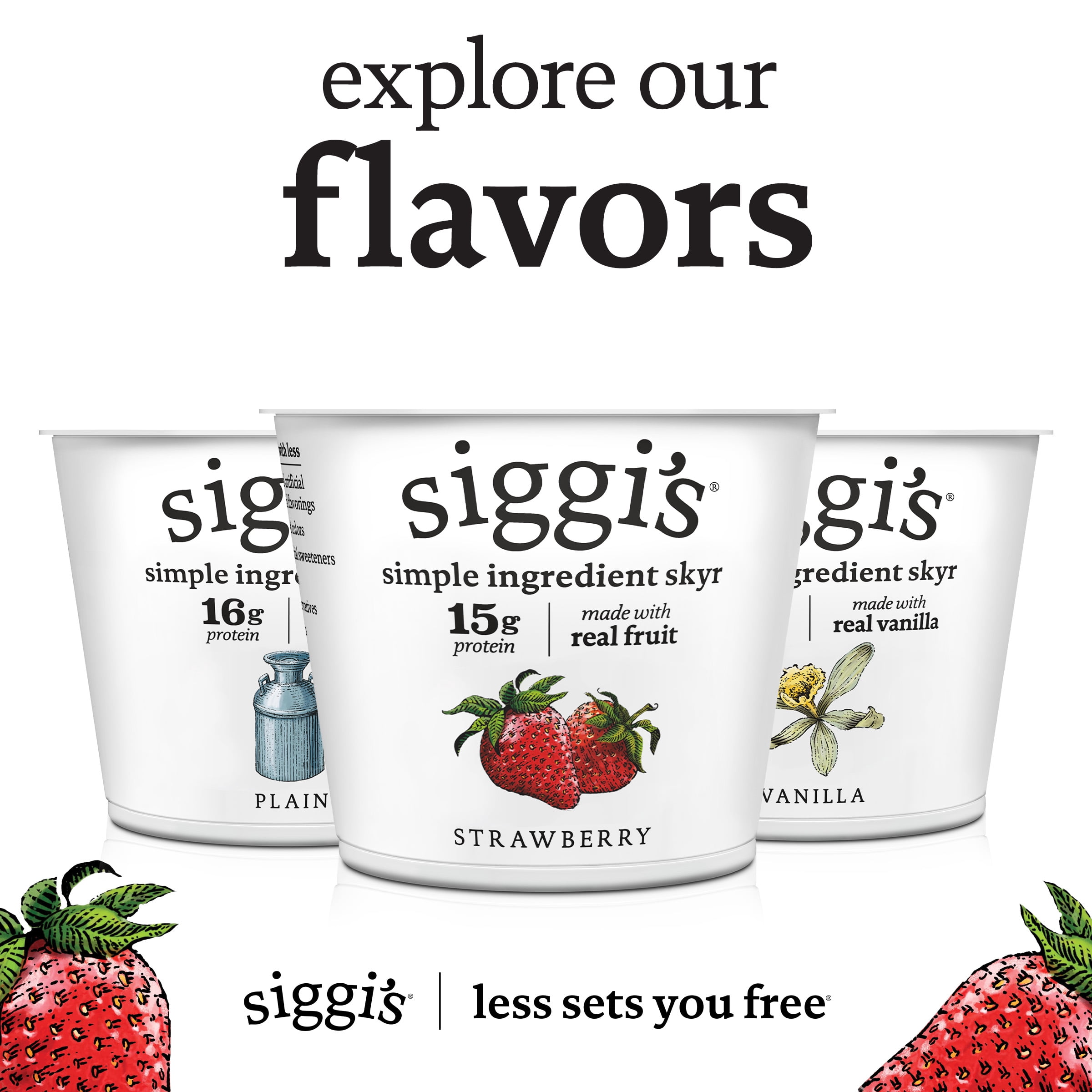 Siggi's Icelandic Skyr Nonfat Yogurt, Strawberry, 5.3 oz