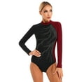 thumbnail image 2 of Alvivi Women Sparkle Long Sleeve Gymnastics Leotard Figure Ice Skating Bodysuit, 2 of 7