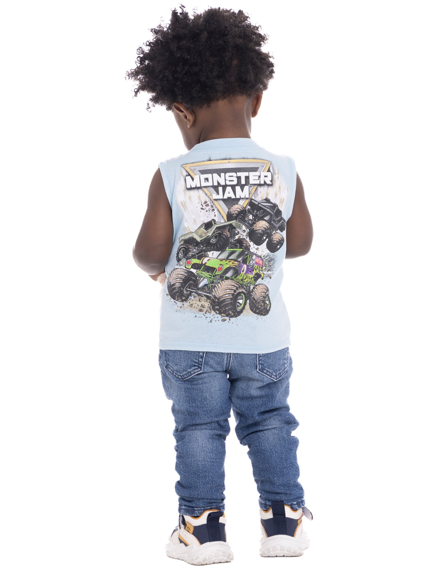 Monster Jam Cars Toddler Boy Tank Top with Front and Back Graphics, Sizes 12M-5T