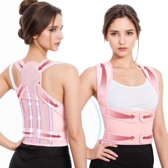 Back Brace Posture Corrector for Women, Back Straightener Posture Corrector, Scoliosis and Hunchback Correction, Back Pain, Spine Corrector, Support, Adjustable Posture Trainer,Pink Large