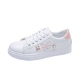 thumbnail image 1 of Zapatos blancos bordados de primavera y verano, zapatillas planas, zapatos casuales de estilo universitario para mujer, mocasines con cordones, 1 of 6