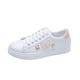 thumbnail image 1 of Zapatos blancos bordados de primavera y verano, zapatillas planas, zapatos casuales de estilo universitario para mujer, mocasines con cordones, 1 of 6