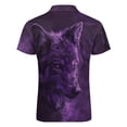 thumbnail image 5 of Purple Wolf Men Zipper T-shirt Summer Casual Short Sleeve T-shirt Top, 5 of 7
