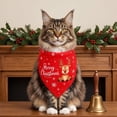 thumbnail image 6 of Sruoe Pet Holiday Triangle Bandana, Red Reindeer Snowflake Merry Christmas Print Tie‑On Dog Scarf, Holiday Bib for Dogs & Cats, Christmas Pet Accessory, 6 of 6