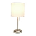thumbnail image 2 of Creekwood Home 19.5" Brushed Steel Table Lamp with USB Port, White Shade & LED Bulb, 2 of 6