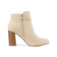thumbnail image 3 of Unique Bargains Women's Round Toe Buckle Chunky Heel Ankle Booties Beige US 6, 3 of 7