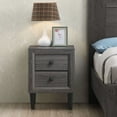 thumbnail image 3 of Costway Nightstand W/2 Drawers Multipurpose Retro Grey Bedside Table Fully Assembled, 3 of 9