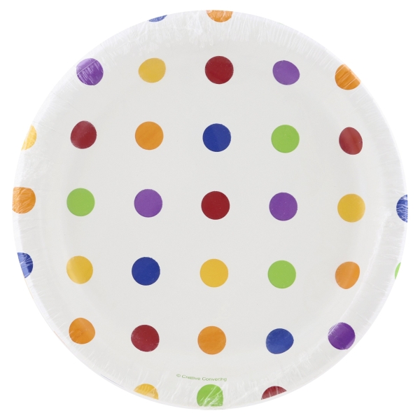 Creative Converting Dots & Stripes Dessert Plates, 8 ct