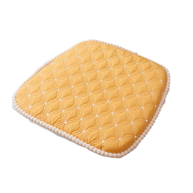 Kearding Cojín para silla desmontable y lavable, 2 bolsas, algodón con memoria de resiliencia lenta para estar sentado durante mucho tiempo, Decoración del hogar Estilo círculo -amarillo