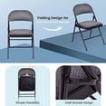 thumbnail image 5 of ARLIME 4-Pack Folding Chair, Portable Chairs with Upholstered Padded Seat and Back, Metal Frame Home Office Chairs, Set of 4, 5 of 7