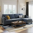 thumbnail image 5 of HONBAY Convertible Sectional Sofa Couch L-Shape Couch with Reversible Chaise 4 seat Sofa for Apartment Bluish Grey, 5 of 8