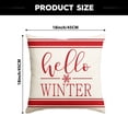 thumbnail image 3 of Sm:)e Christmas Throw Pillow Cover Set of 4, 18 x 18 Inch Winter Holiday Cushion Case Decoration for Sofa Couch, Hello Winter Buffalo Plaid Snowflake Red, 3 of 7