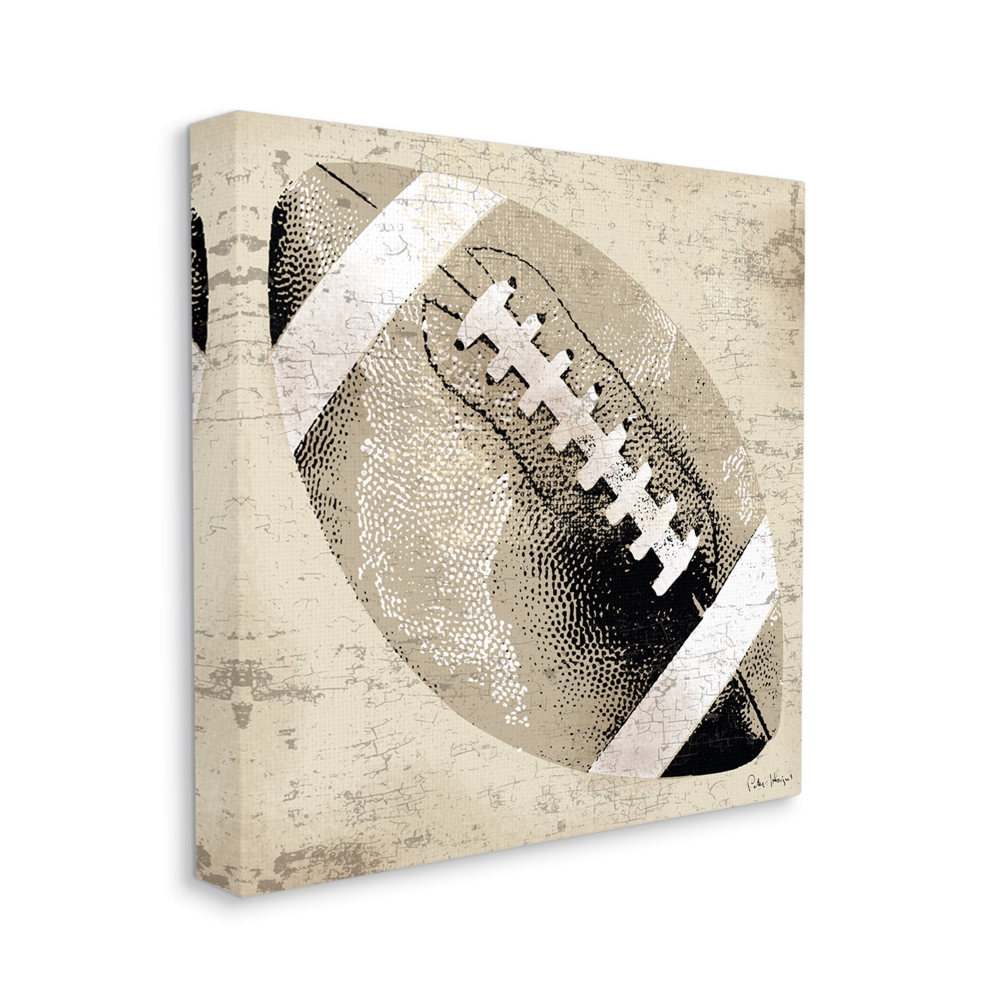 Stupell Industries Rustic Sports Football Sports Painting Gallery Wrapped Canvas Print Wall Art, 24 x 24