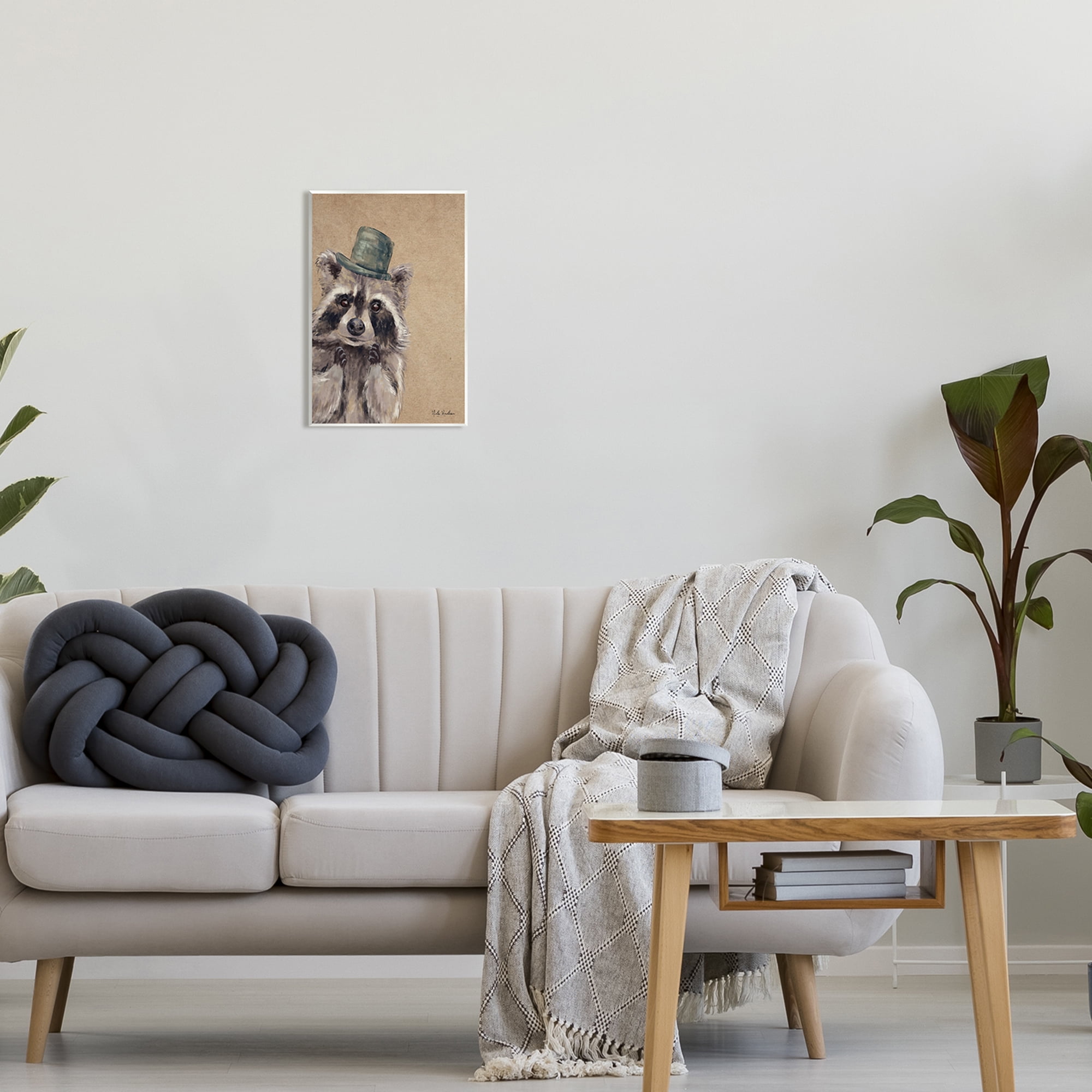 Stupell Industries Raccoon Wearing Top Hat Animals & Insects Painting Unframed Art Print Wall Art, 10 x 15