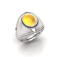 thumbnail image 3 of Shree Jewelrs Original Certified Natural Yellow Sapphire (Pukhraj) Ring - 10.00 Ratti Certified Handcrafted Ring Jupiter Ring, PANCHDHATU Silver Plated Ring for Men and Women, 3 of 5