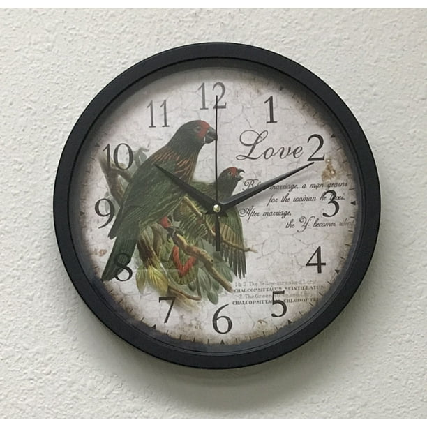 10" Clock with bird on the clock face for any bird lover's room, office, naturalist gift, dorm