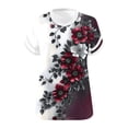 thumbnail image 5 of Dvprdro Plus Size V Neck Short Sleeve T Shirts Loose Fit Floral Casual Summer Tops, 5 of 6