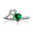 thumbnail image 2 of Gem Stone King 0.85 Ct Heart Shape Green Zirconia 925 Sterling Silver Ring (Size 6), 2 of 2