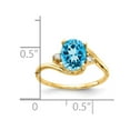 thumbnail image 3 of Solid 14k Yellow Gold 8x6mm Oval Blue Topaz Checker Diamond Engagement Ring Size 8 (.034 cttw.), 3 of 6