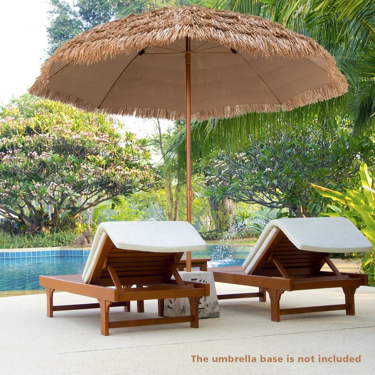 Gymax 8 FT Hawaiian Style Outdoor Hula Umbrella Tropical Umbrella 