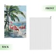thumbnail image 2 of ONETECH Flamingos Palm Trees Beach Microfiber Premium Golf Towel 24x16in 1PC, 2 of 7