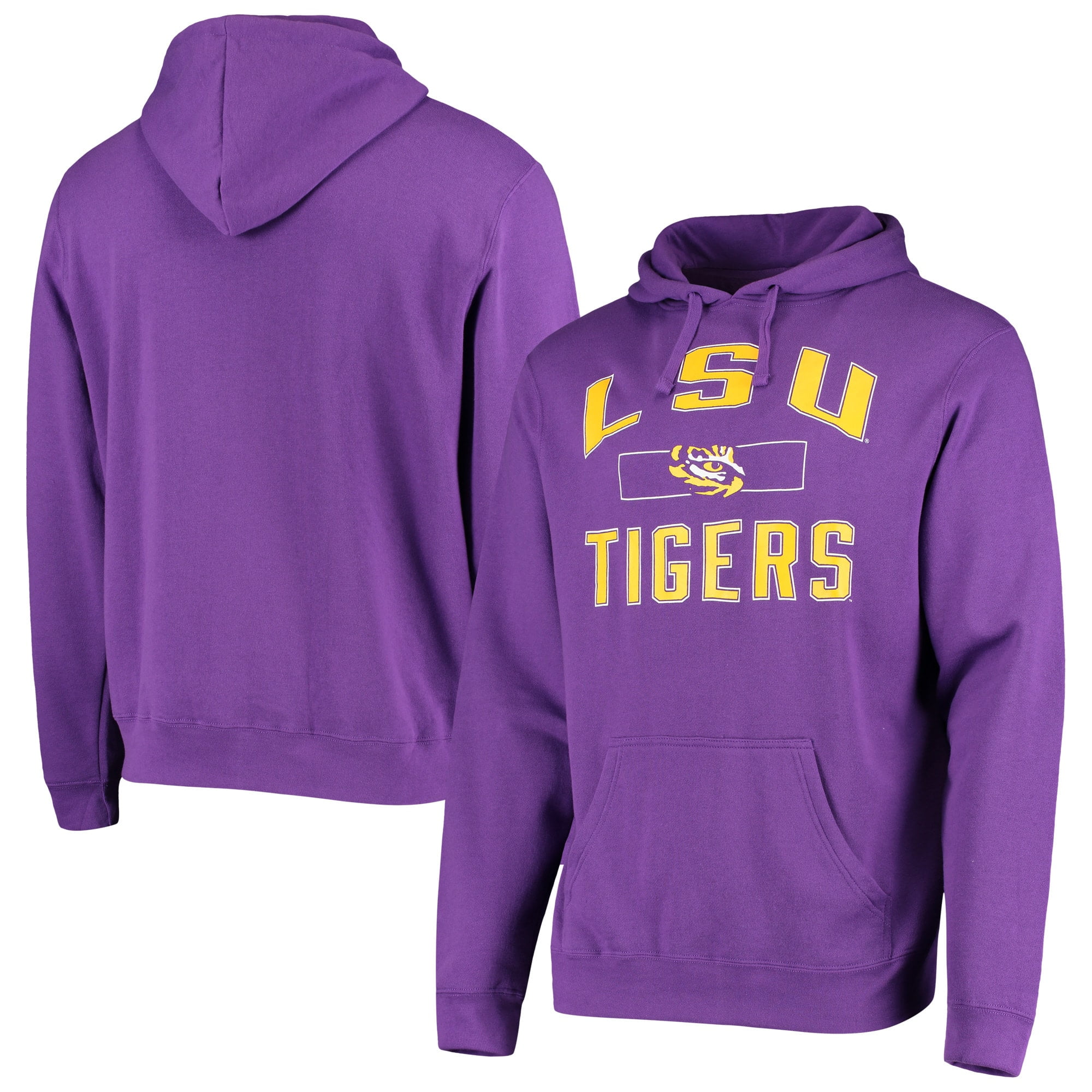 Elite Fan Shop LSU Tigers Retro Hooded Sweatshirt Charcoal