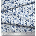 thumbnail image 2 of Soimoi Silk Fabric Leaves & Flower Floral Printed Fabric 1 Yard 42 Inch Wide, 2 of 3